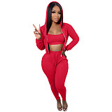 Hoodie Jackets with Tank and Jogger Pants Sweatsuit YIM-277