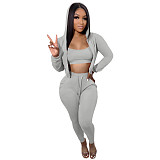 Hoodie Jackets with Tank and Jogger Pants Sweatsuit YIM-277