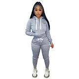 Fitness Solid Pullover Hoodies Sweatpants Tracksuits TK-6258