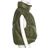 Stand Collar Sleeveless Vest Loose Padded Jacket DLS-22Y20083