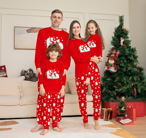 Christmas Print Two Piece Parent-Child Pajamas Suit ZY-22-088