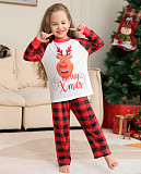 Christmas Cartoon Deer Plaid Parent-Child Sleepwear 2PCS ZY-22-009