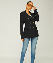 Elegant Office Lady Solid Color Blazer Jacket XMY-9395