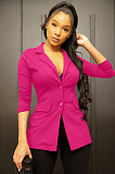 Office Lady Solid Color Long Sleeve Blazer Jackets XMY-9396