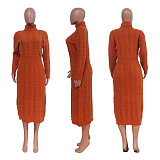 Turtleneck Long Sleeve Twist Knitted Sweater Dress TR-1236