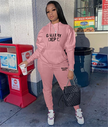 Letters Print Pullover Hoodies Jogger Pants Tracksuits YIM-287
