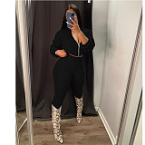 Hooded Zipper Knitted Sweater Skinny Pants Outfits CN-0204