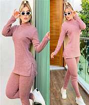 Casual Turtleneck Top And Skinny Pants Two Piece Sets CY-6072