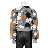Three dimensional Flower Retro All Match Loose Coat ZS-0562