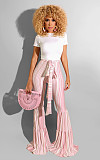Striped Print Lace Up High Waist Flare Pants BS-1329