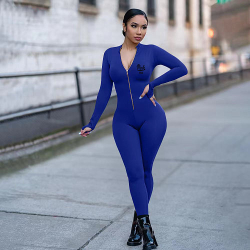 Activewear Long Sleeve Bodycon One Piece Jumpsuit OQ-388