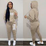 Winter Letter Print Hoodies and Pants Sports 2 Piece Sets CT-1038