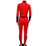 Color Matching Workout Jackets Two Piece Pants Sets OY-6397