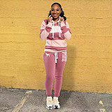 Casual Striped Hooded Tops Sweatpants 2 Piece Tracksuits CT-2055
