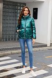 Glossy Warm Zipper Cotton Padded Bright Down Jacket YLY-601
