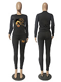 Casual Long Sleeve T Shirt Tops Skinny Pants Outfits DN-8686B12