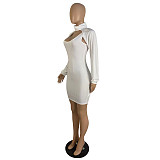 Turtleneck Lantern Sleeve Two Piece Dresses Sets YYUAN-6670
