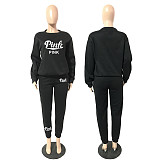 PINK Letter Long Sleeve Sweatshirt 2 Piece Pants Set DN-3333P3