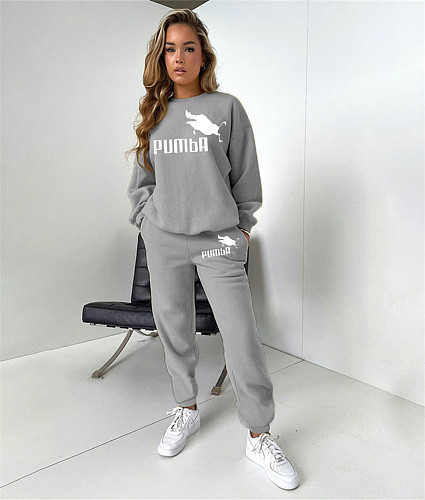Letter Printed Loose Plus Size 2 Piece Tracksuits DN-3333P10