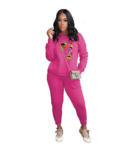 Plus Size Long Sleeve Sweatshirt And Pants Tracksuit DN-3333T2