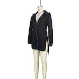 Winter Long Zip-up Hooded Sweatshirts Coats YFAN-8202