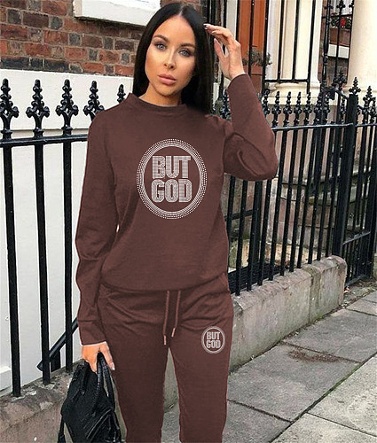 Plus Size Loose Casual Sweat Shirts and Pants Tracksuit GQ-WTZ08