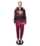 Color Block Striped Hooded Tops Pants Joggers Outfits CT-2400