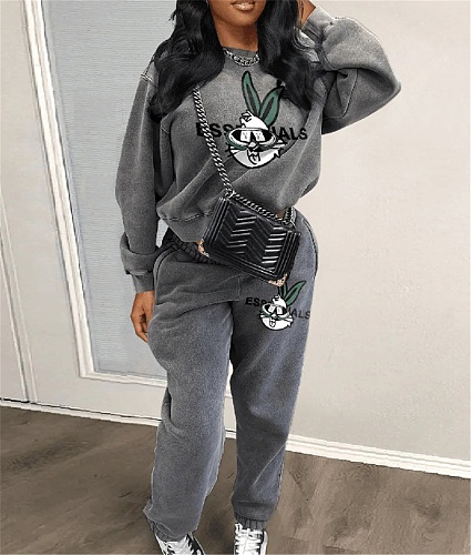 Winter Clothes Loose Sweatshirt and Pants Tracksuit CHENGX-036-1