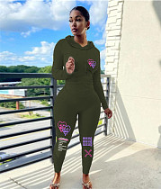 Casual Sporty Hoodies Bodycon Pants Two Piece Suit DN-8111A3