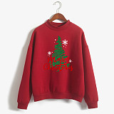 Printed Christmas Tree Long Sleeve Pullover Sweatshirts CT-2329