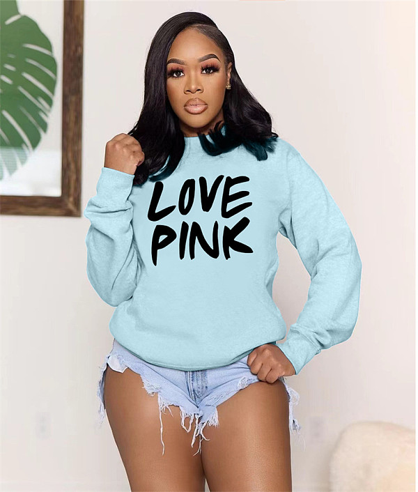 Loose Long Sleeve Round Neck Sweatshirt Tops CT-2328