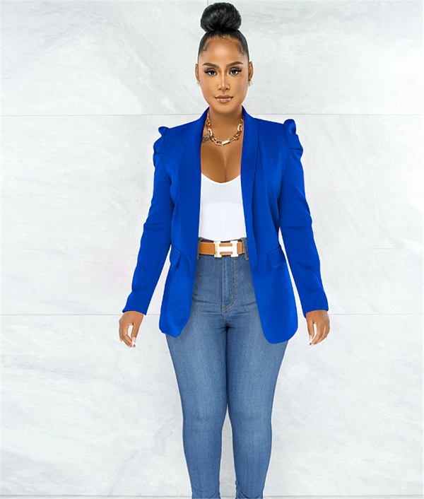 Solid Color Long Sleeve Office Lady Blazer Jackets BGN-0005