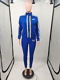 Side Striped Sporty Jacket Pencil Pants Two Piece Sets XING-199