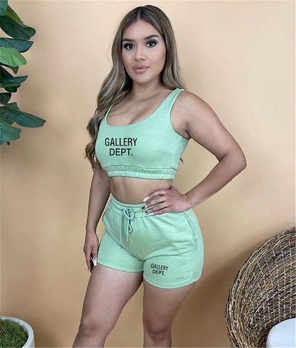 Workout Tank Crop Tops and Shorts 2 Piece Sets OQ-092