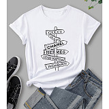 Summer Letter Print Short Sleeve Cotton T-shirts CT-3160