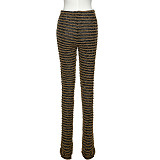 Striped Wool Knitted High Waist Push Up Pants SXE-22P23050