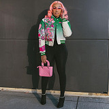 Chic Streetwear Print Gradient Baseball Bomber Jackets AL-7505