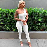 One Shoulder Sleeveless Bodycon Fitness Gym Jumpsuits FSL-130