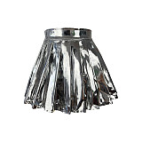 Bright PU Leather High Waist Pleated Mini Skirts CH-23031