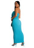 Strapless Front Tie Up Bodycon Maxi Dresses CHY-1358