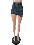 Streetwear High Waist Stretch Summer Denim Shorts MEM-88479