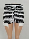 Striped High Waist Drawstring Casual Summer Shorts FE-266