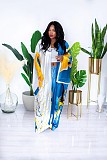 Casual Gown Printing Loose Fashion Long Cape BER-7051