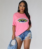 Casual Short Sleeve Round Neck Tee Shirts Tops FE-275