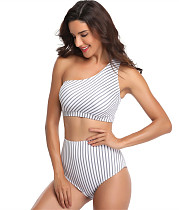 One Shoulder High Waist Two Pieces Bikini Set GM003