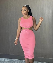Solid Color Sleeveless Cut Out Bodycon Dresses BS-1268