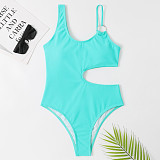 Solid Color Hollow Out High Waist One Piece Swimsuits TL2329