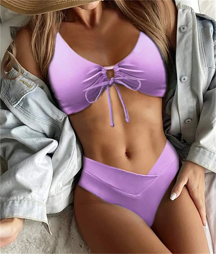 Sexy Solid Color Push Up Swimsuit Bikini Sets TL2330