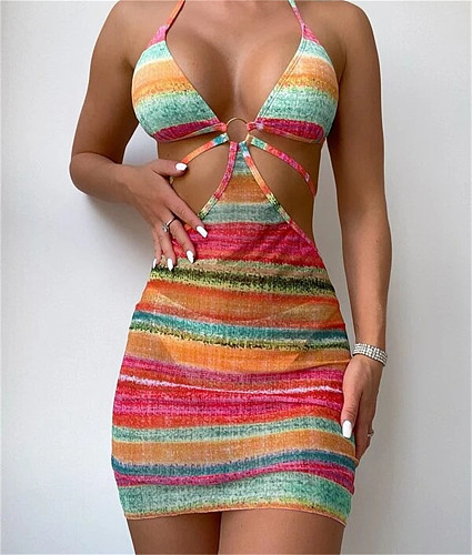 Beachwear Hollow Out Bandage 2 Piece Cover Ups Set TL2309