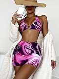 Beachwear Tie Dye Print 3 Piece Bikini Sets TL2208